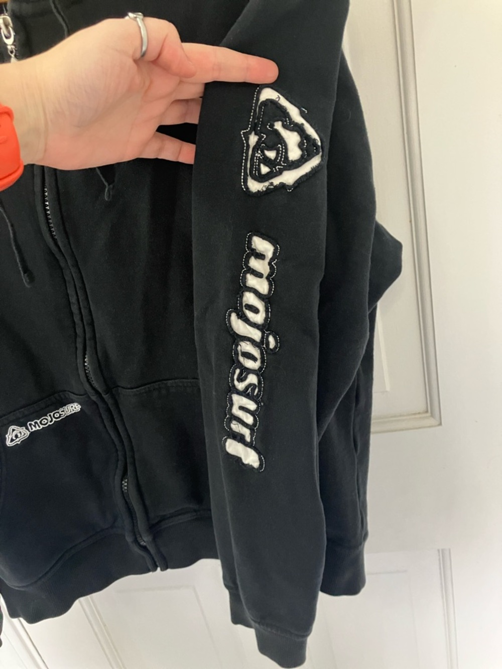 Y2K style Mojo Surf Australia Black Zip-Up Hoodie punk size Large 100% cotton - Picture 8 of 17